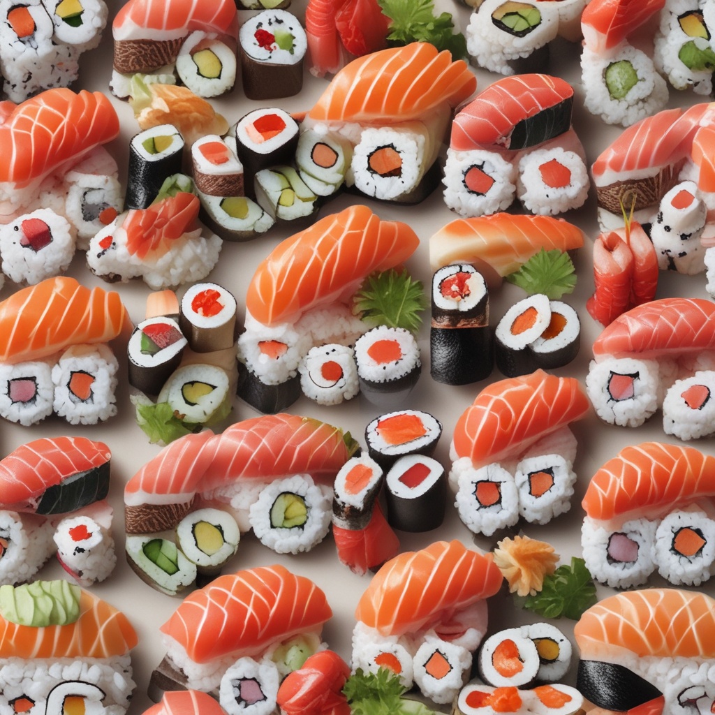 Delicious sushi display